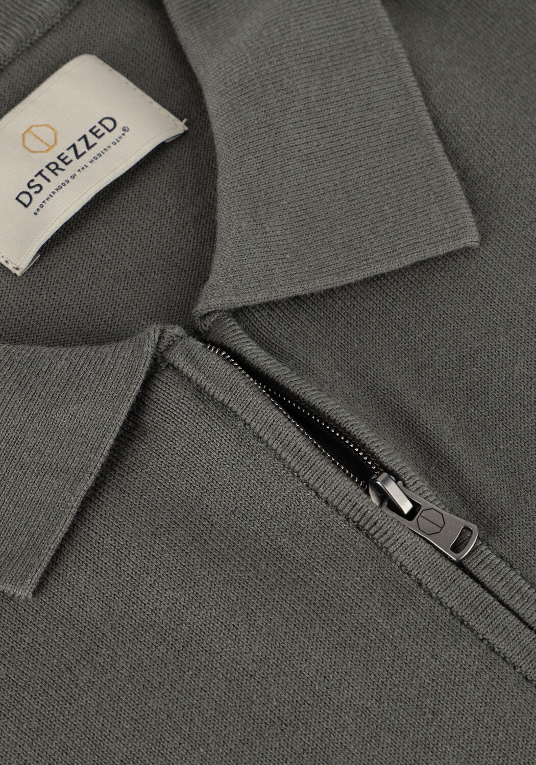 Dunkelgr&uuml;n DSTREZZED Polo-Shirt DORIAN ZIP POLO - large