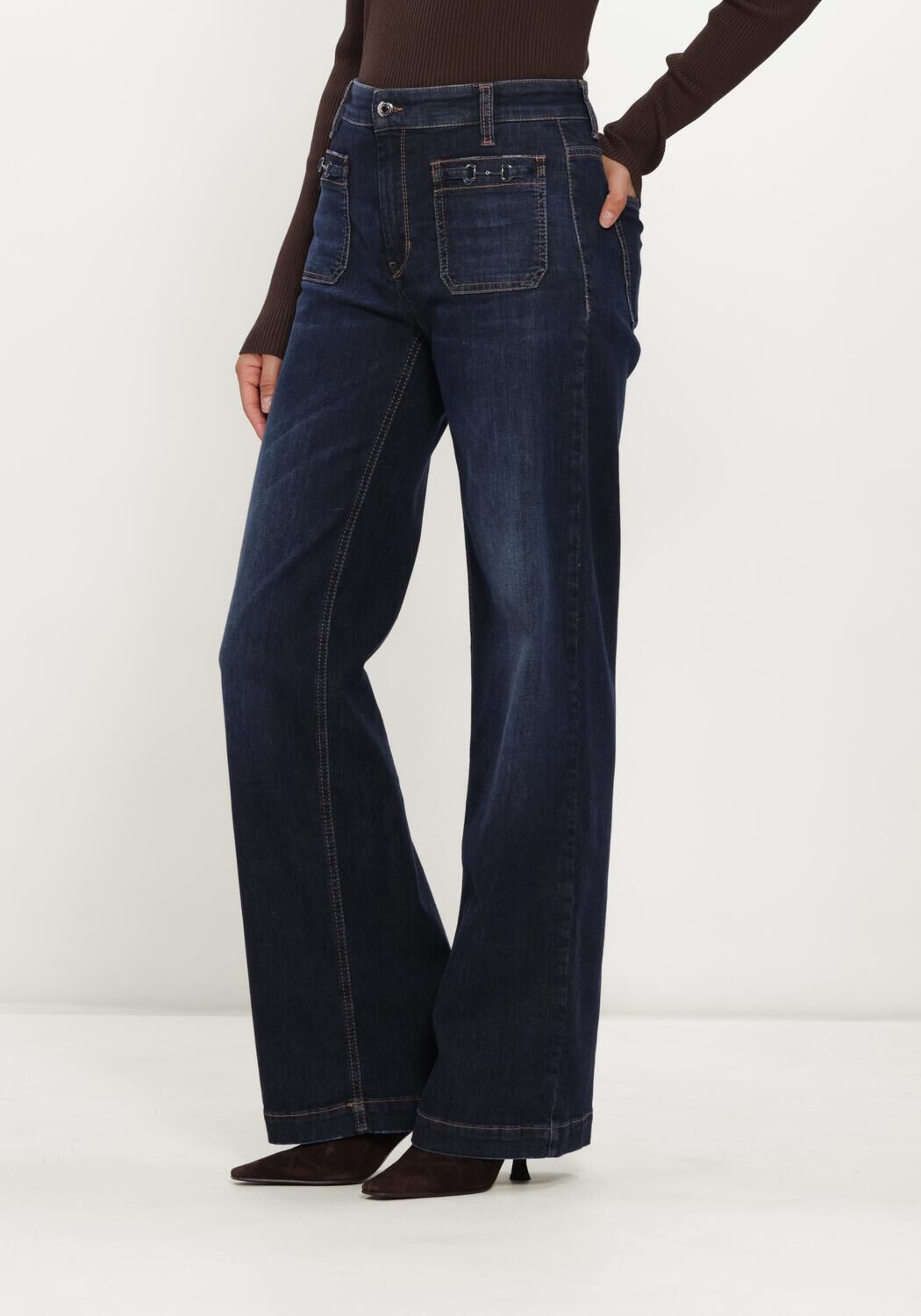 Blaue CAMBIO Jeans ADA PATCHED POCKET DARK HR STRETCH BLUE DENIM - large