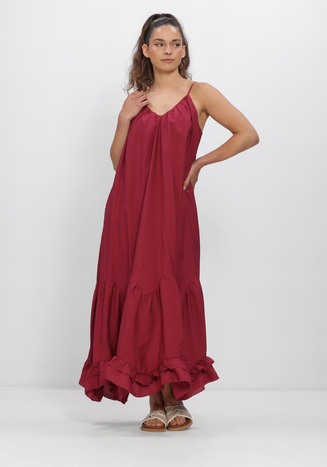 Bordeaux Y.A.S. Kleider YASSEMA STRAP LONG DRESS S. - large