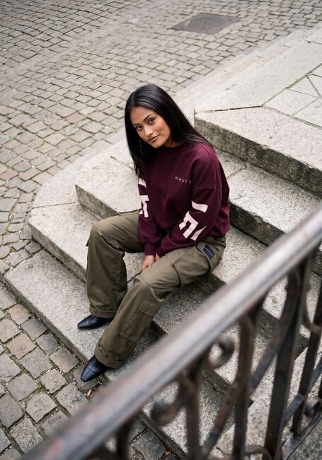 Bordeaux HAUTE L'AMITI&Eacute; Pullover & Cardigans MAXI SPLIT LOGO SWEAT - large