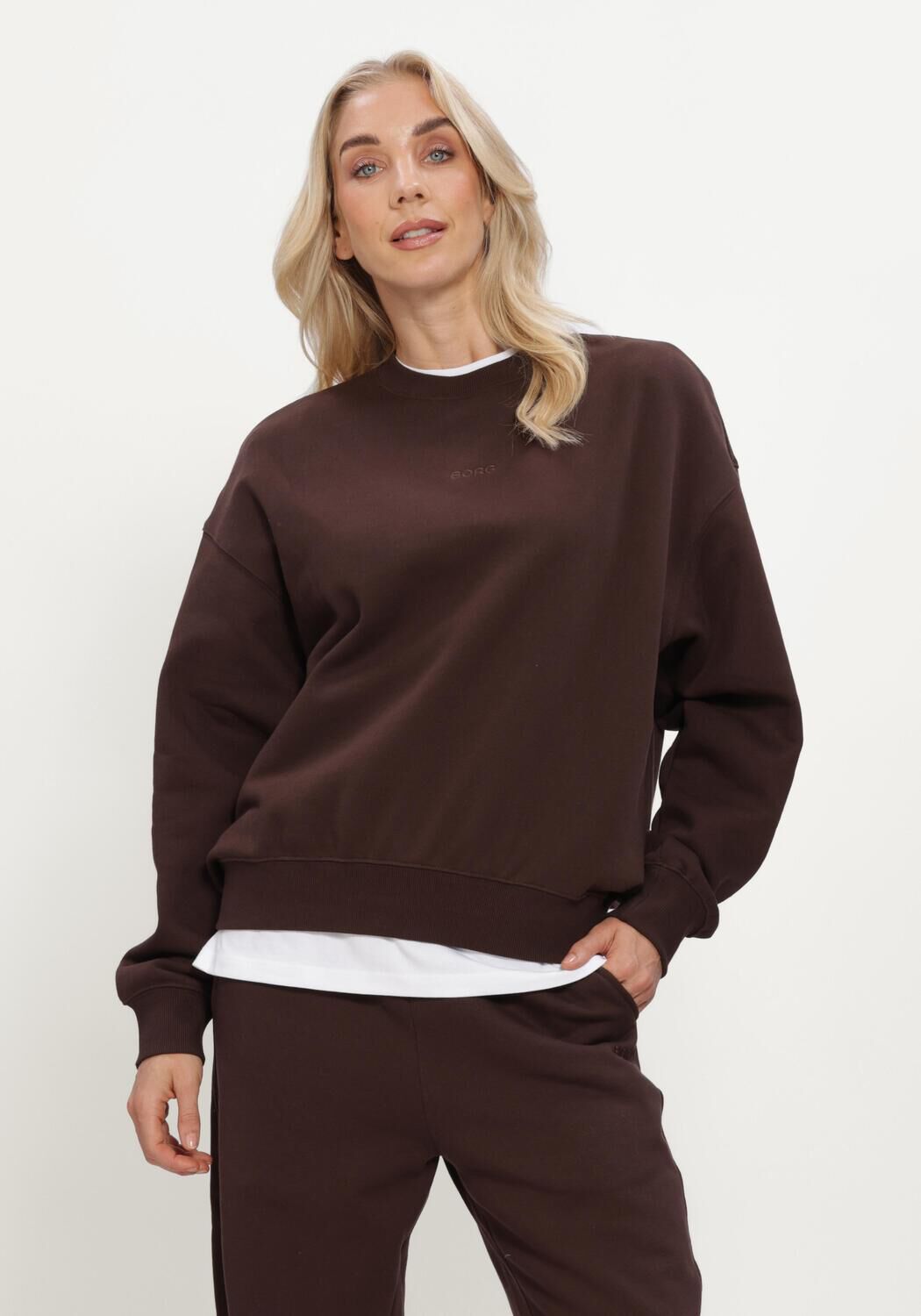 Braune BJORN BORG Pullover & Cardigans STUDIO OVERSIZED SWEATSHIRT - large