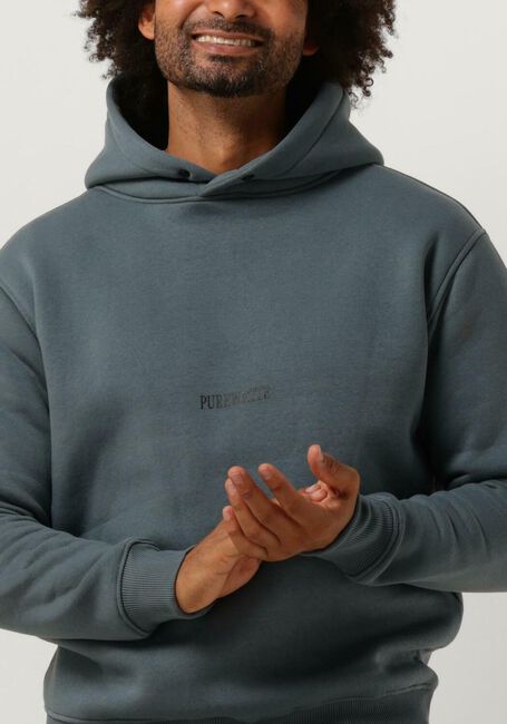 Blaue PUREWHITE Sweatshirt HOODIE WITH FRONT PRINT AND BACK ARTWORK - large