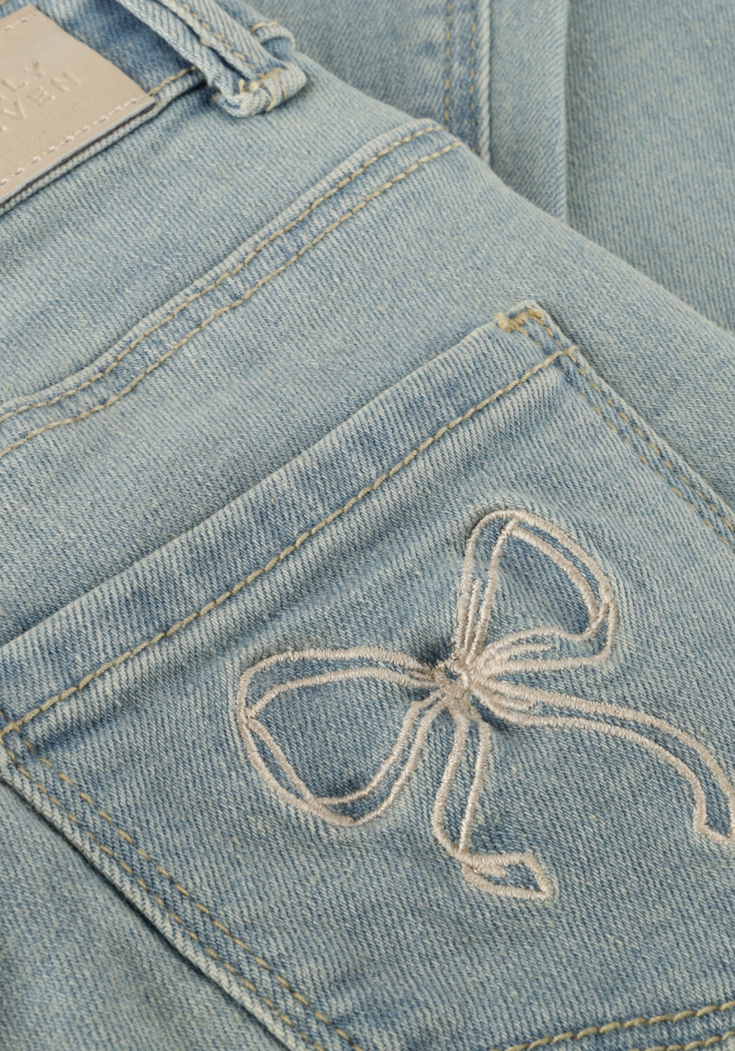 Blaue DAILY7 Lange Hosen DENIM FLARED FIT BOW - large