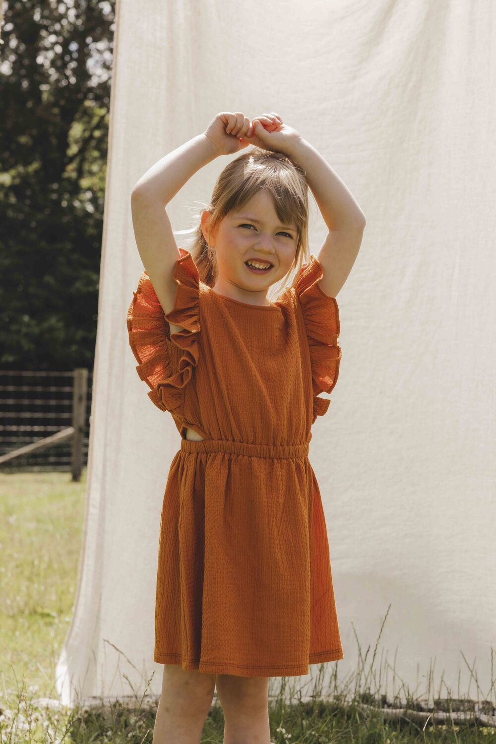 Orangene LOOXS Little Minikleid 2513-7876 - large