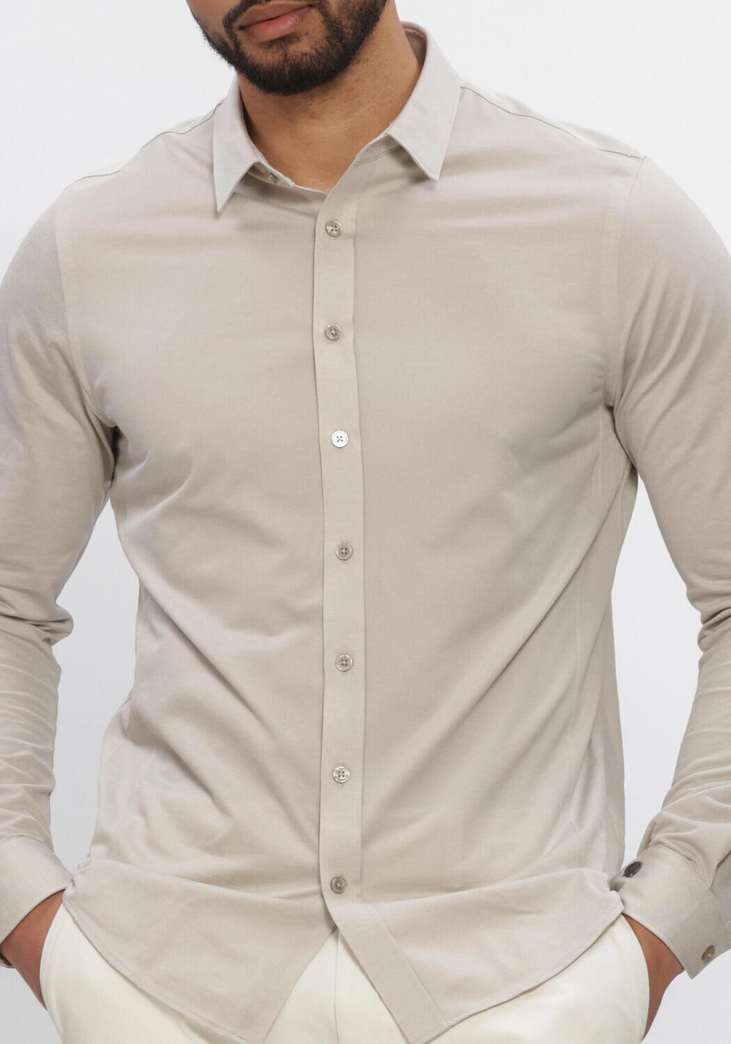 Beige CAST IRON Casual-Oberhemd CF TECH FINE JERSEY - large