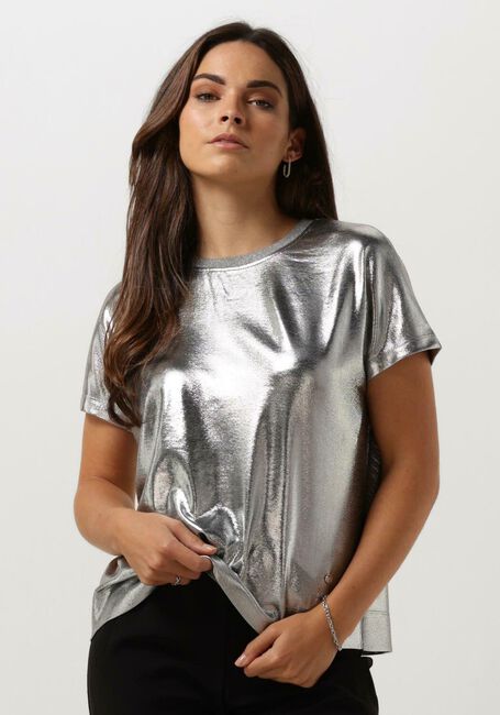 Silberne MOS MOSH T-shirt NIVOLA FOIL TEE - large