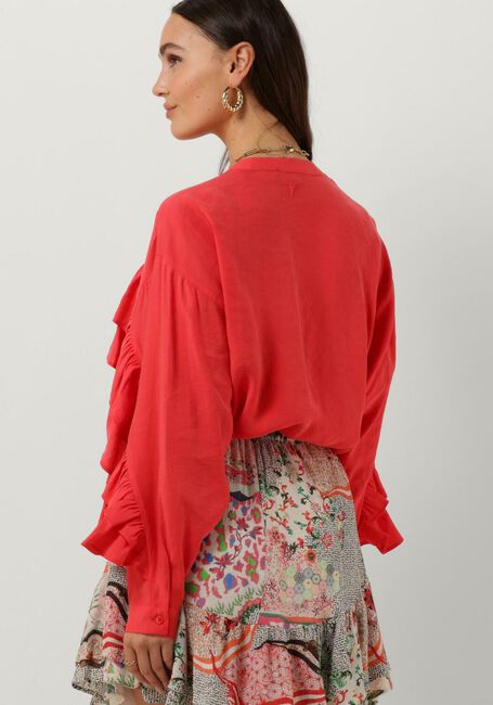 Koralle ALIX THE LABEL Blusen LADIES WOVEN LIGHT FLOW RUFFLE BLOUSE - large