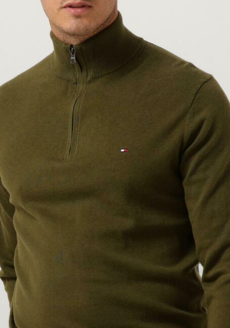 Dunkelgrün TOMMY HILFIGER Pullover PIMA ORG CTN CASHMERE ZIP MOCK - large