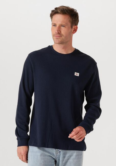 Dunkelblau CALVIN KLEIN Pullover LS WAFFLE BADGE CREWNK TEE - large