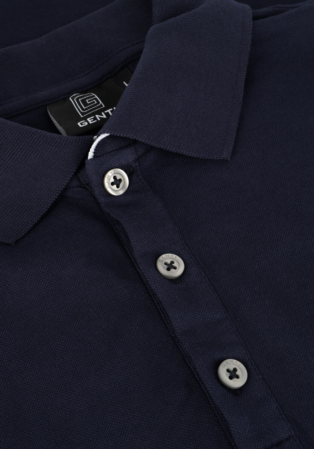 Dunkelblau GENTI Polo-Shirt POLO 3 BUTTON SS J2001-1212 - large