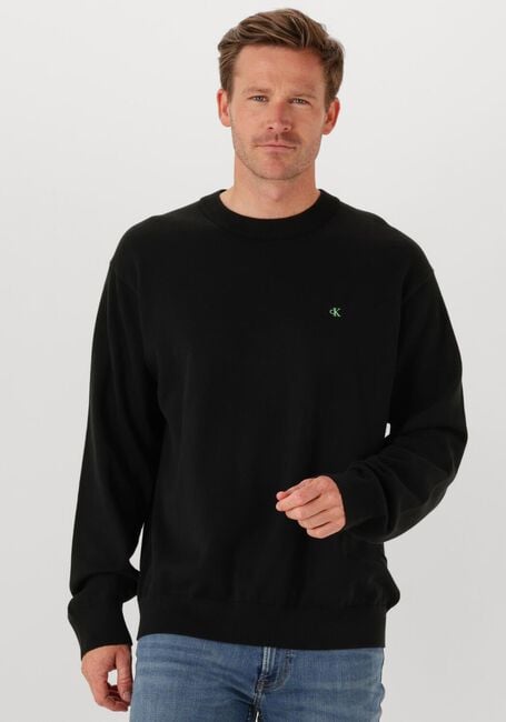 Schwarze CALVIN KLEIN Pullover LS EZ CORRON CREWNK SWEATER 12GG - large