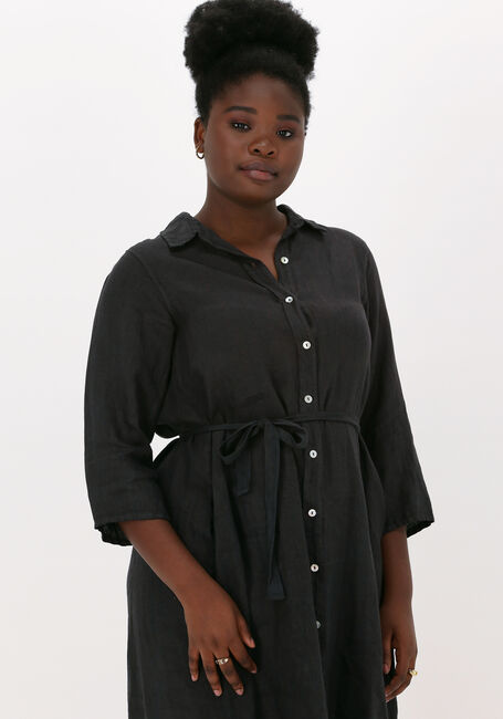 Schwarze BY-BAR Midikleid IRENE LINEN DRESS - large