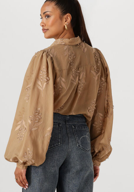 Camelfarbene NUKUS Blusen JOLIES BLOUSE EMBROIDERY - large