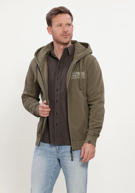 Khaki PME LEGEND Sweatshirt HOODED DRY PEACHED FLEECE GD - large