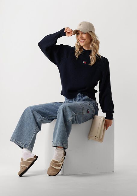 Blaue TOMMY JEANS Pullover TJW BADGE MOCKNECK SWEATER - large