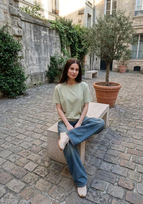 Gr&uuml;ne SELECTED WOMEN T-shirt SLFESSENTIAL SS BOXY TEE - large