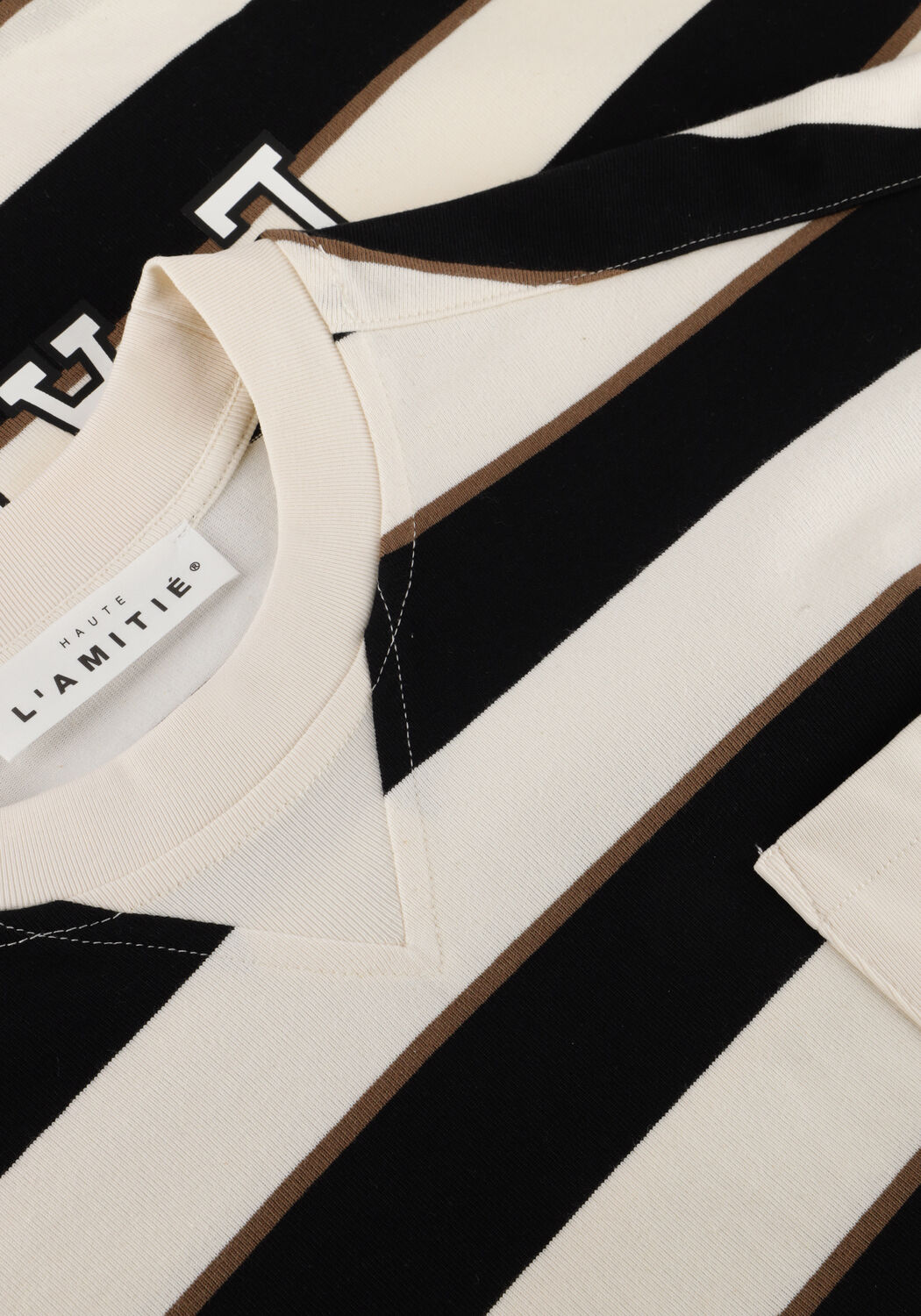 Mehrfarbige/Bunte HAUTE L'AMITI&Eacute; Top VERONICA STRIPE TEE SWEAT - large