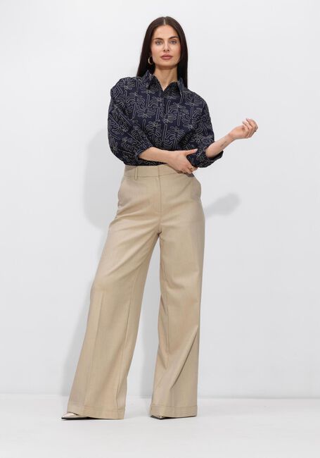 Dunkelblau JANSEN AMSTERDAM Blusen NURIA BLOUSE WPT 761 3/4 SLEEVE WIDE FIT - large