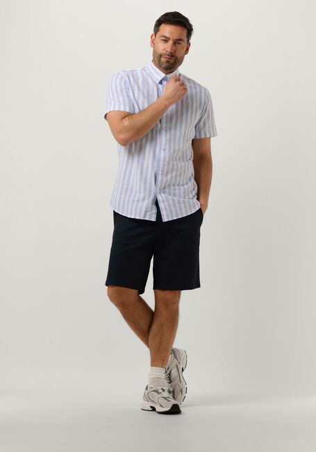 Blaue SELECTED MEN Casual-Oberhemd SLHSLIMNEW-LINEN SHIRTS SS CLASSIC W - large