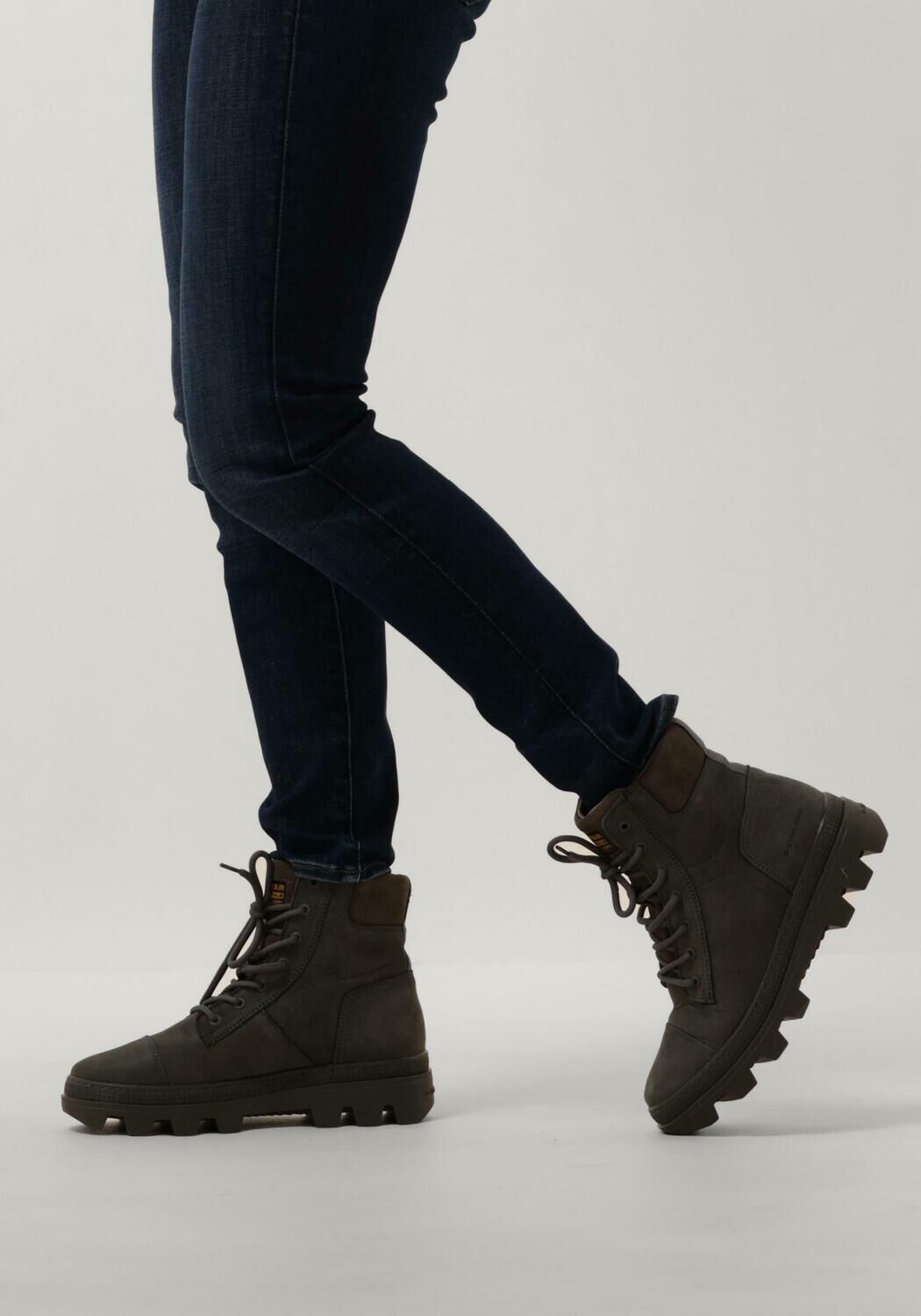 Graue G-STAR RAW Schn&uuml;rboots NOXER HGH NUB W - large