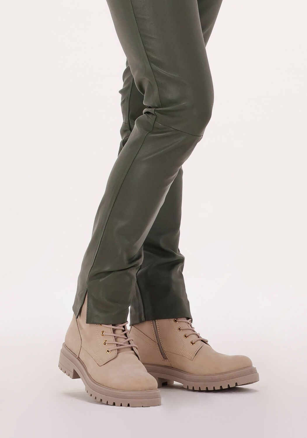 Beige OMODA Schn&uuml;rboots LPMINK-100 - large