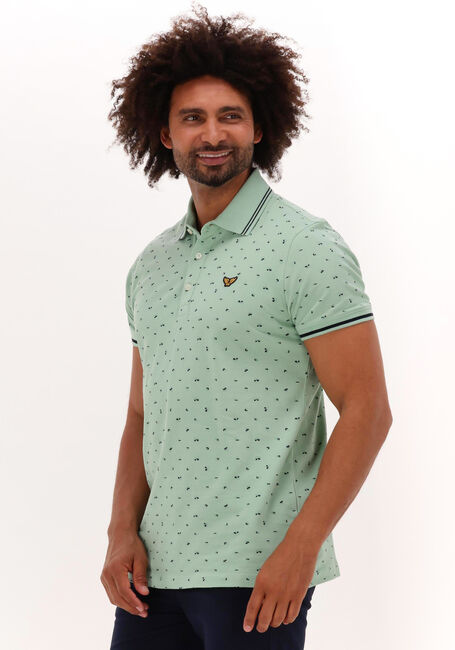 Grüne PME LEGEND Polo-Shirt SHORT SLEEVE POLO FINE PIQUE ALL OVER PRINT - large