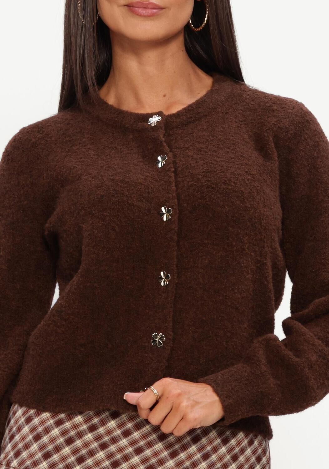 Braune YDENCE Pullover CARDIGAN EDEN - large