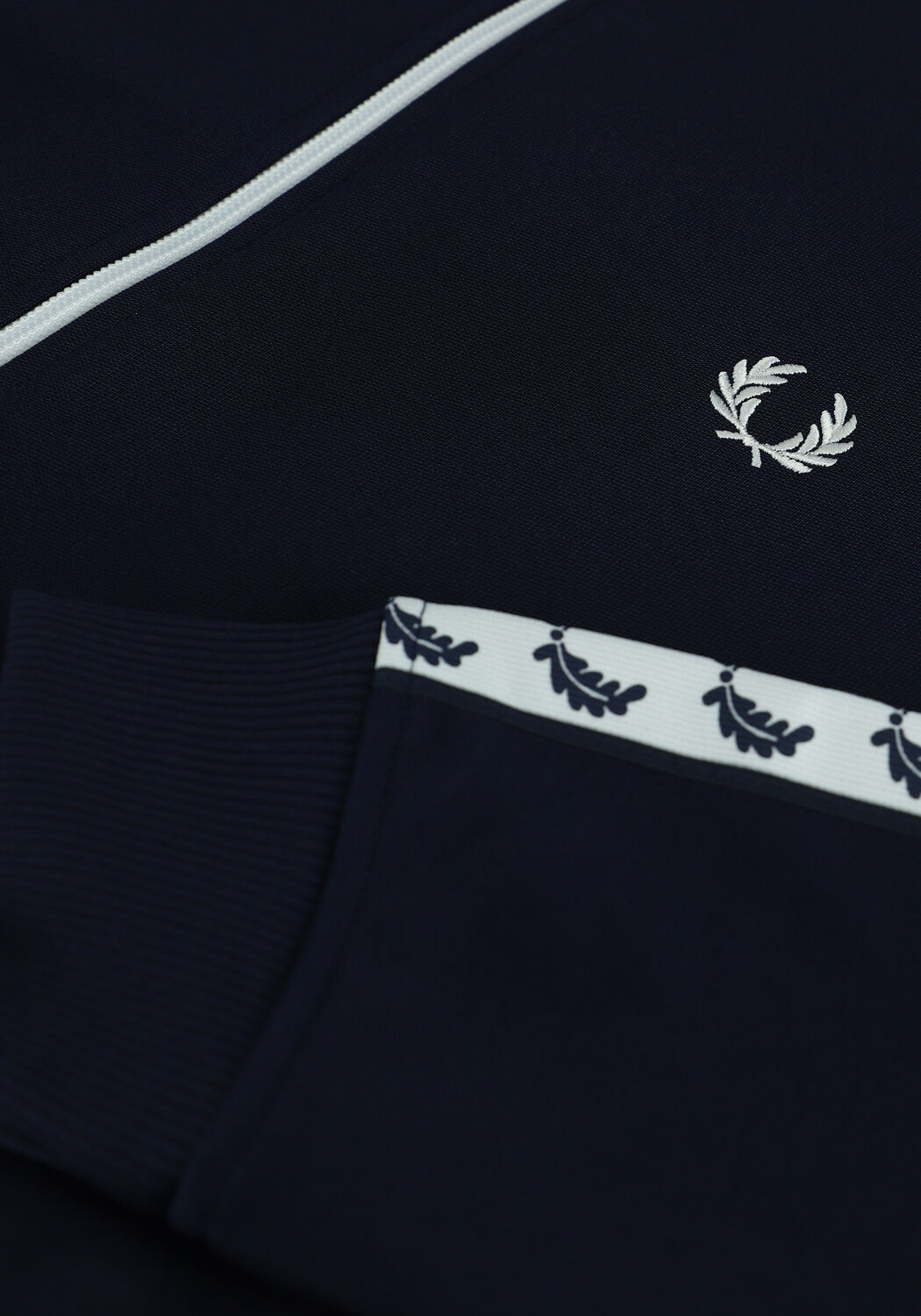 Blaue FRED PERRY Strickjacke TAPED TRACK JACKET - large