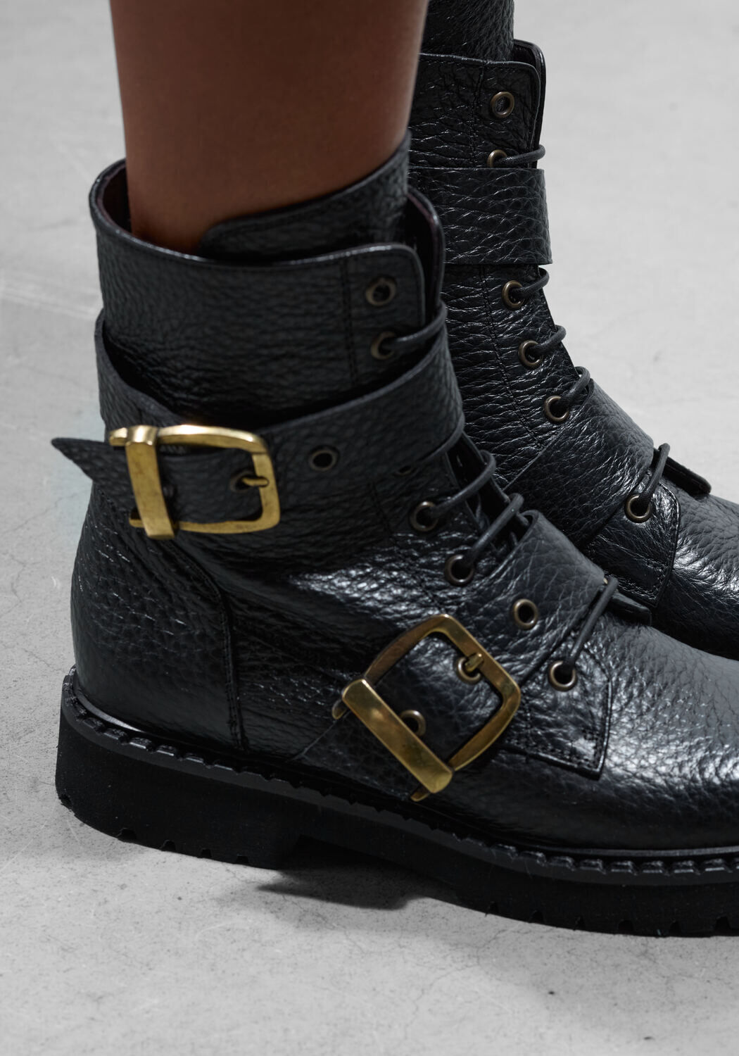 Schwarze STEFANO LAURAN Schn&uuml;rboots 9637 - large