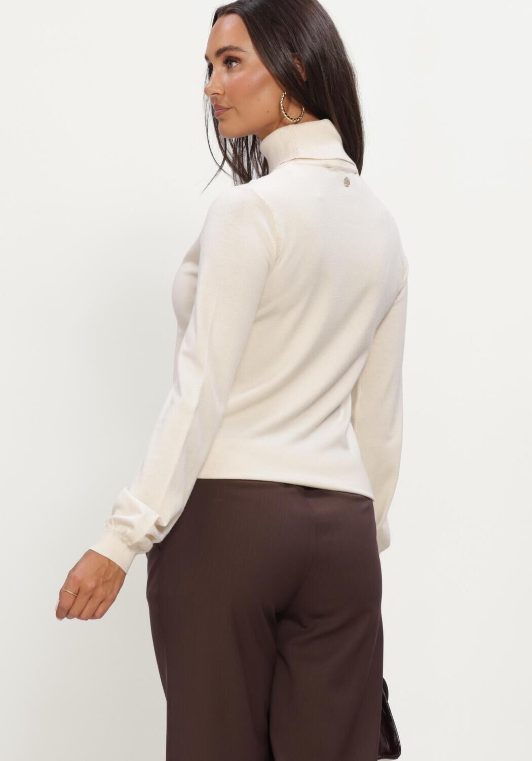 Ecru SILVIAN HEACH Pullover SWEATER TURTLENECK RECIK - large