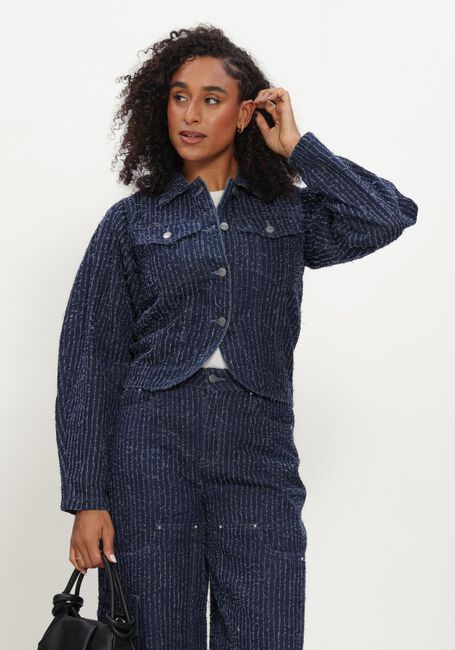 Blaue REFINED DEPARTMENT Jeansjacke LADIES WOVEN STRUCTURE DENIM JACKET AYLA - large