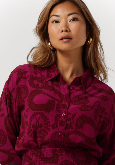 Bordeaux ALIX THE LABEL Blusen LADIES WOVEN DRAGON BLOUSE - large