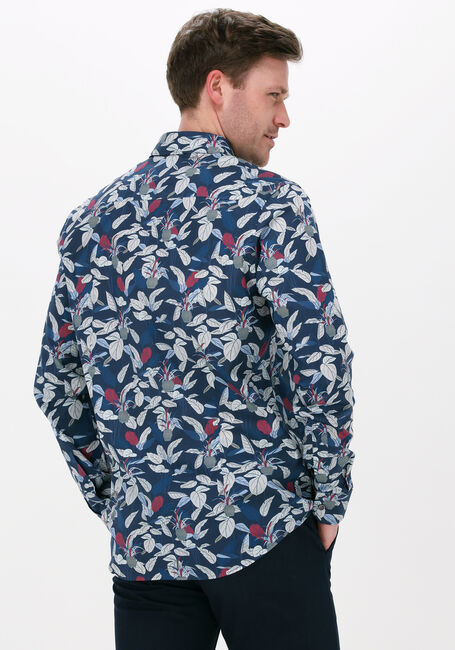 Dunkelblau VANGUARD Klassisches Oberhemd LONG SLEEVE SHIRT LEAFS PRINT ON SILVERSTONE - large