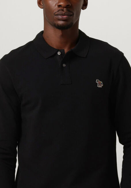 Schwarze PS PAUL SMITH Polo-Shirt MENS SLIM FIT LS POLO SHIRT ZEBRA - large