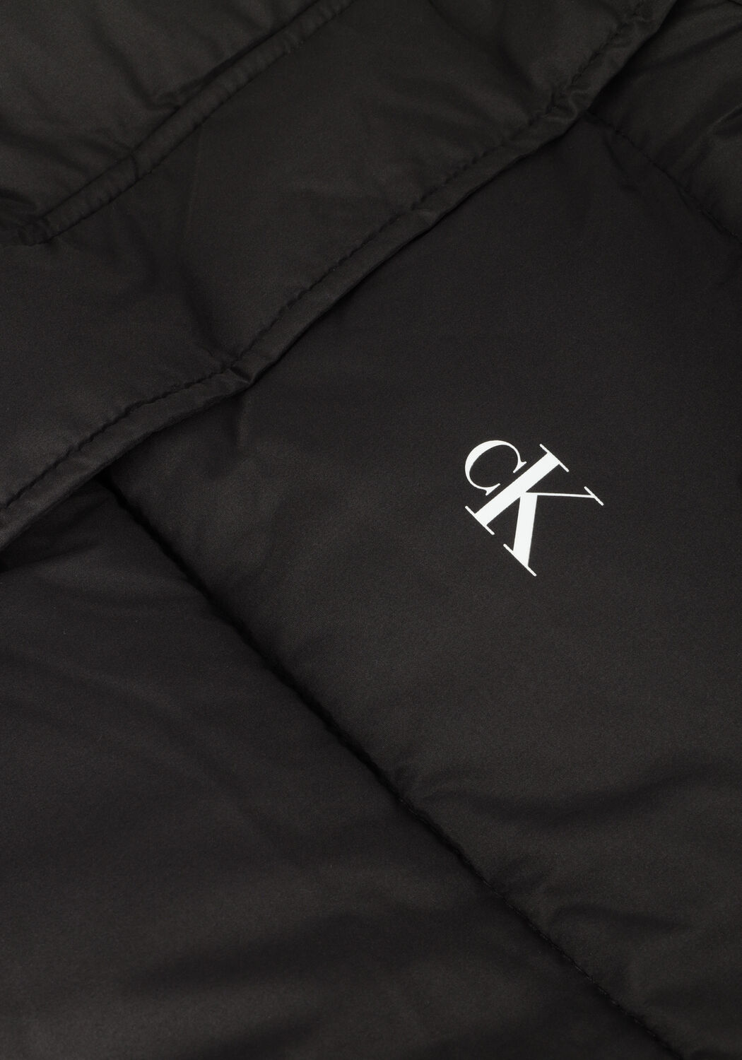 Schwarze CALVIN KLEIN Wattierte Jack MONOLOGO NON DOWN LONG PUFFER - large