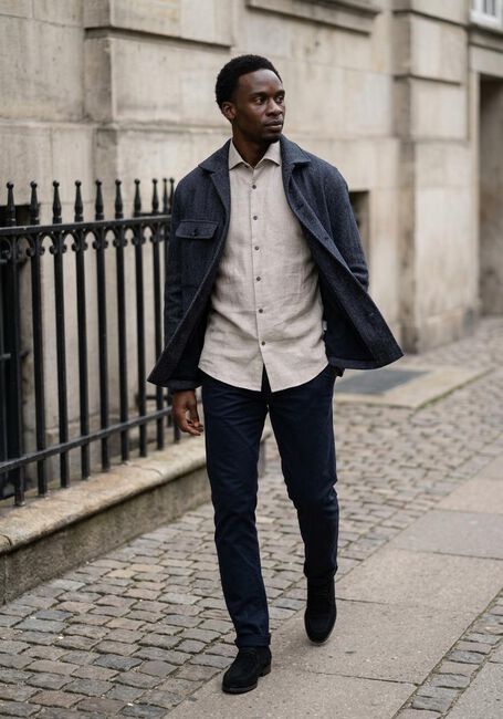 Dunkelblau PROFUOMO Overshirt OVERSHIRT TWILL N - large