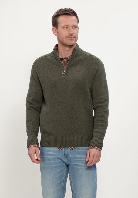 Gr&uuml;ne BARBOUR Pullover NEWTOWN HALF ZIP KNITTED JUMPER KNITWEAR - large