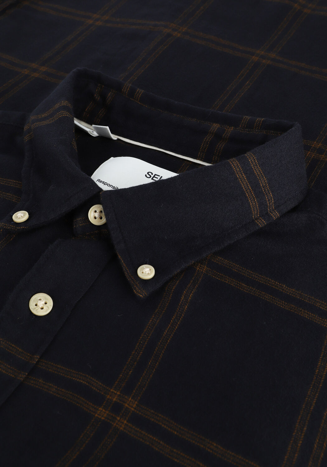 Blaue SELECTED MEN Casual-Oberhemd SLIMFLANNEL SHIRT LS W - large