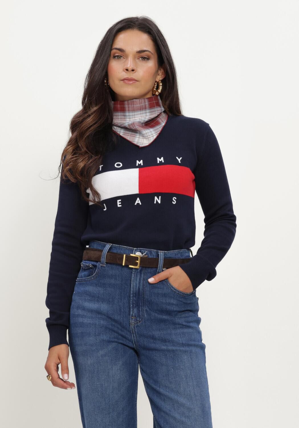 Dunkelblau TOMMY JEANS Sweatshirt TJW FLAG CREW NECK SWEATER EXT - large
