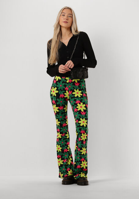 Nicht-gerade weiss COLOURFUL REBEL Schlaghose BIG FLOWER PEACHED EXTRA FLARE PANTS - large