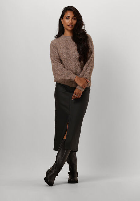 Schwarze OBJECT Midirock OBJNAYA COATED MW SKIRT - large