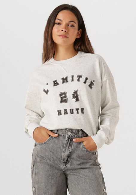 Hellgrau HAUTE L'AMITIÉ Pullover COLLEGE CURVE SWEAT - large