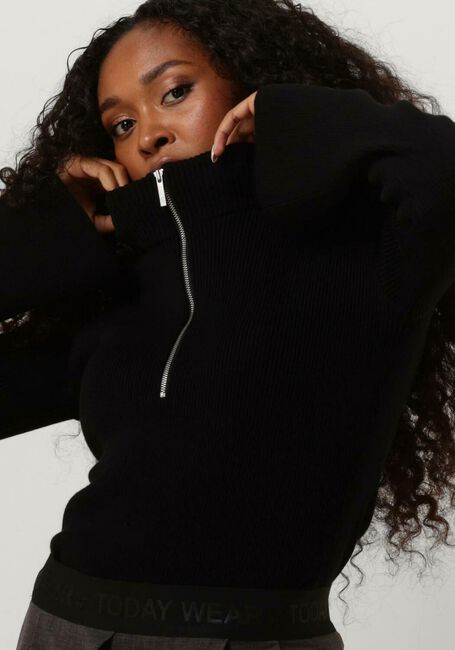 Schwarze GESTUZ Pullover YASMIAGZ ZIPPER PULLOVER - large