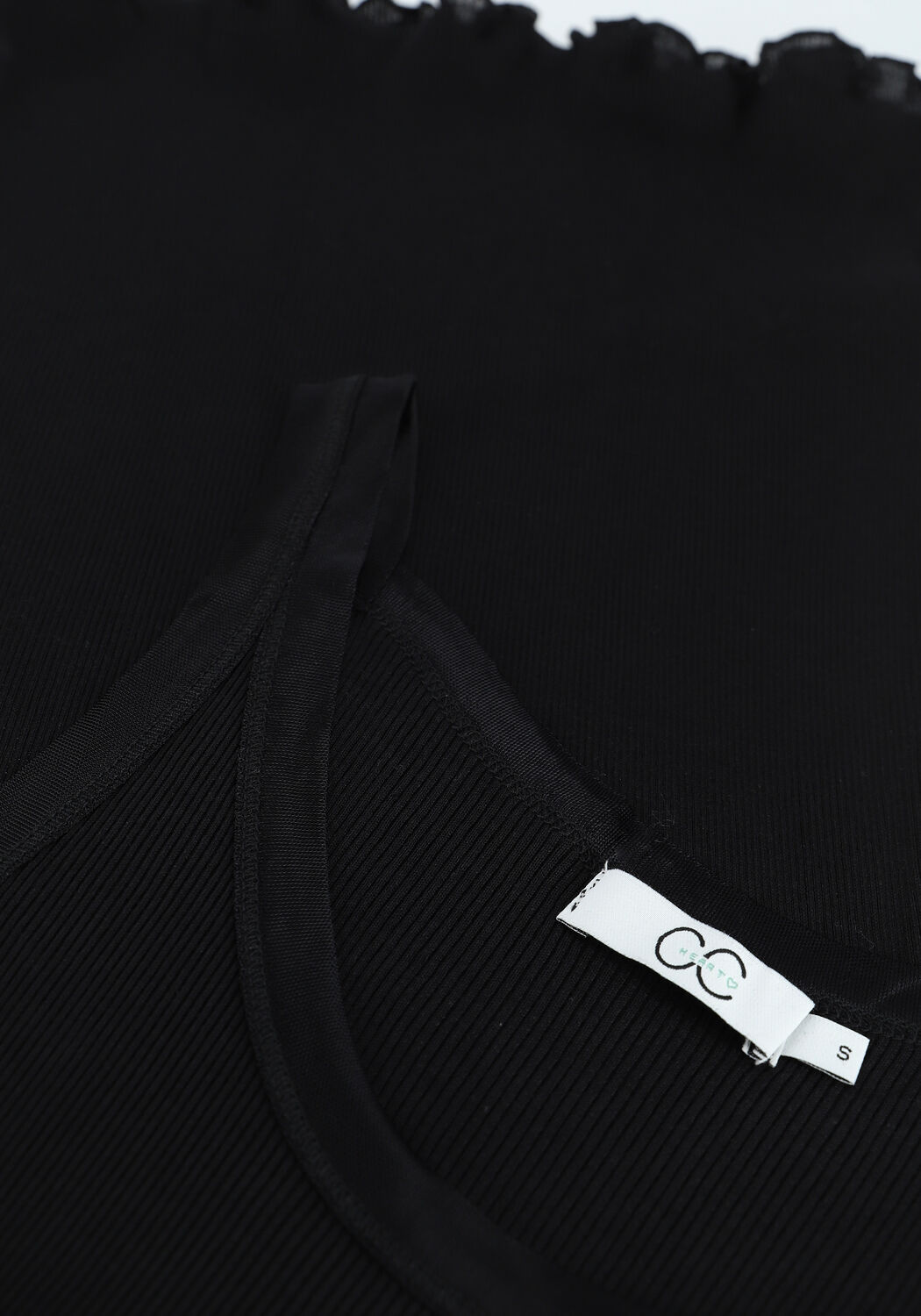 Schwarze CC HEART Top SILK CAMISOLE - large