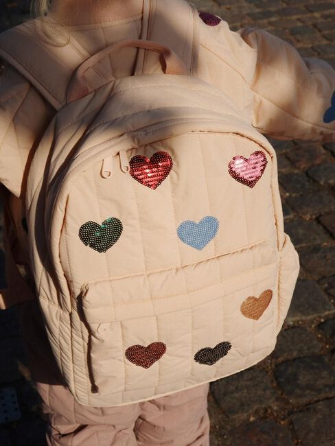 Hell-Pink KONGES SLOJD Rucksack JUNO QUILTED SEQUIN BACKBACK - large