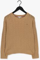 Camelfarbene TOMMY HILFIGER Pullover SOFTWOOL CABLE C-NK SWEATER