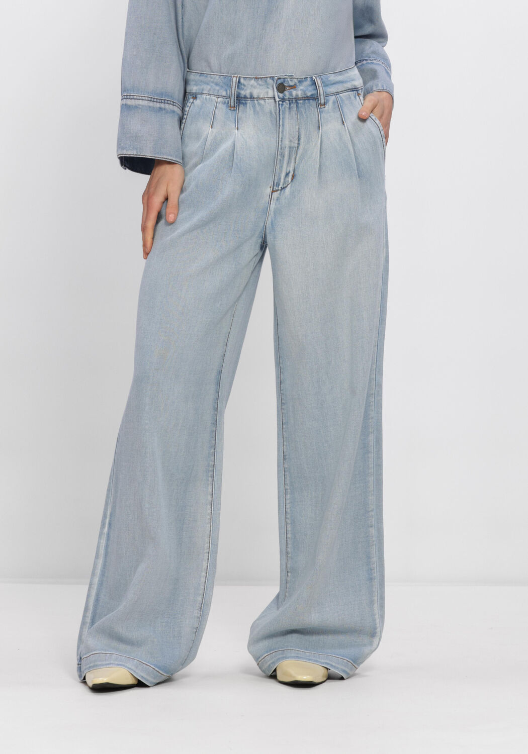 Blaue MY ESSENTIAL WARDROBE Wide jeans MWZITO 171 HIGH WIDE PANT - large