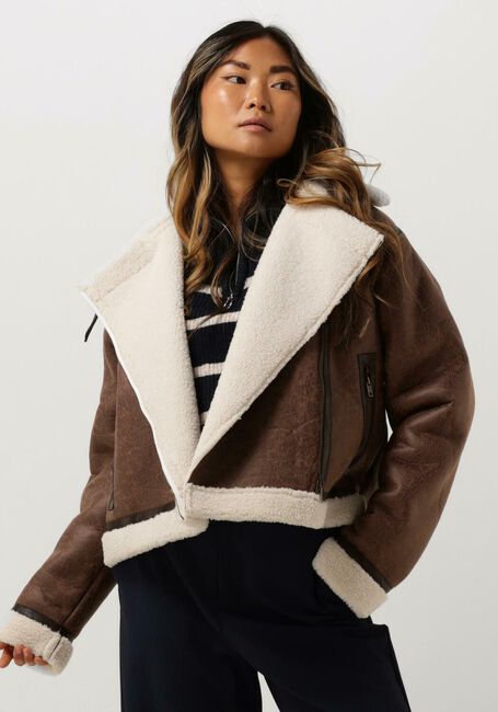 Braune NEO NOIR Teddy-Jacke SADIE TEDDY JACKET - large