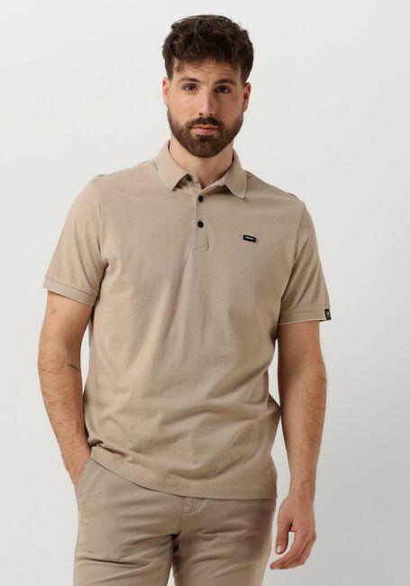 Beige VANGUARD Polo-Shirt SHORT SLEEVE POLO PIQUE WAFFLE STRUCTURE - large