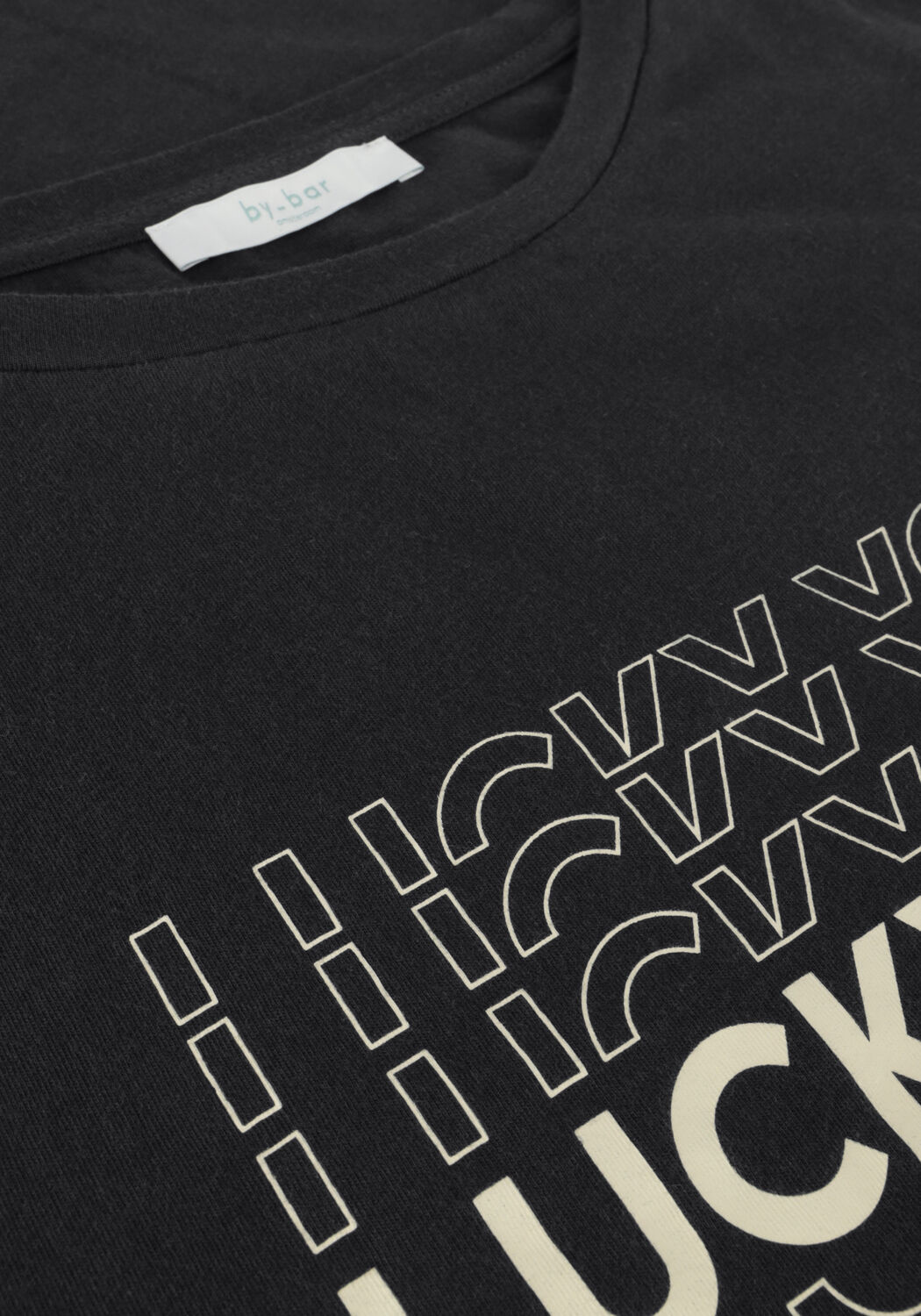 Schwarze BY-BAR T-shirt THELMA LUCKY YOU TOP - large